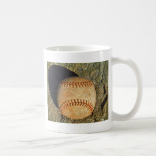 Weiße Vintage-Baseballhandschuhe mit roter Naht Kaffeetasse
