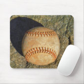 Weiße Vintage-Baseballhandschuhe mit roter Naht Mousepad (Mit Mouse)