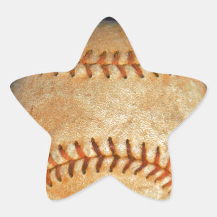 Weiße Vintage-Baseballhandschuhe mit roter Naht Stern-Aufkleber