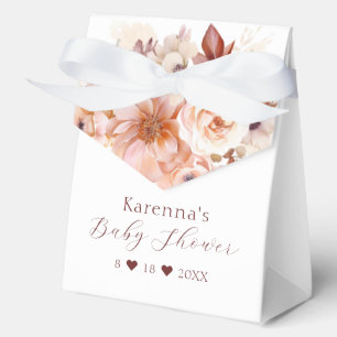 Weiße Vintage-Blumen-Herbst-Babyshower Geschenkschachtel