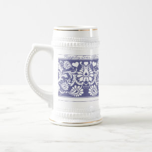 Weiße Vintage-Blumen-Hochzeitsgeschenke Bierglas