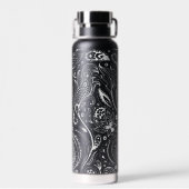 Weiße Vintage Blumenpfeife mit Blumenmuster Wasser Trinkflasche (Rückseite)