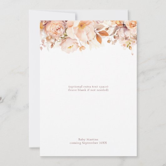 Weiße, Vintage Blütenbäume in Blütendusche Einladung (Rückseite)