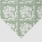 Weiße Vintage Dämme, grüner Hintergrund Seidenpapier (Ausschnitt)