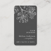 Weiße Vintage, dunkelgraue Visitenkarte (Rückseite)