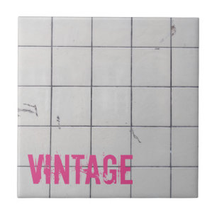 Weiße Vintage-Fliesen 80er 70er 60er Retro-Optik g Fliese