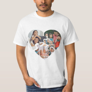 Weiße Vintage-Herz-Valentinstag-Fotocollage T-Shirt