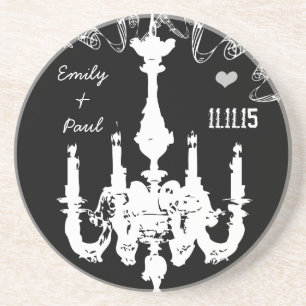 Weiße Vintage Kronleuchter wählen Hintergrundfarbe Getränkeuntersetzer