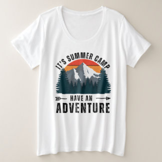 Weiße Vintage-Retro-Sommer-Abenteuer-Groß Große Größe T-Shirt