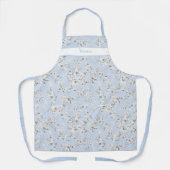 Weiße Vintage-Rosen auf hellblauem Apron Schürze (Vorderseite)