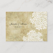 Weiße Vintage Sitzkarte Platzkarte (Rückseite)