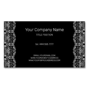 Weiße Vintage Spitze Magnetische Visitenkarte
