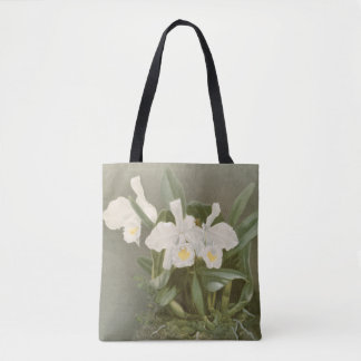 Weiße Vintage-Weihnachts-Orchideen-Blumen-Kunst-Ta Tasche