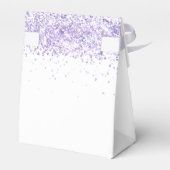 Weiße violette Glitzer Glitzern Danke Geschenkschachtel (Rückseite)