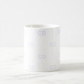 Weiße violette Monogramm-Initialmuster Kaffeetasse (Mittel)