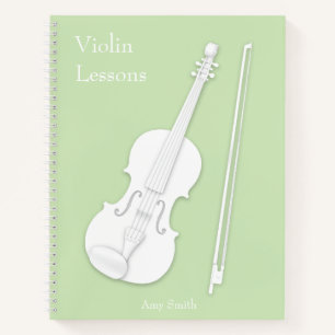 Weiße Violinbesatzmaschine "Green Custom" Notizblock