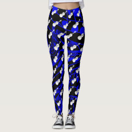 WEISSE VIOLINE AUF MARINE MUSICNOTES LEGGINGS
