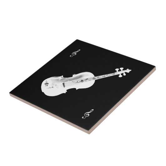 Weiße Violine Fliese (Seite)