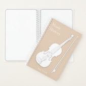 Weiße Violine oder Viola Beige Custom Musical Notizblock (Innen)