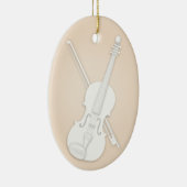 Weiße Violine oder Viola mit Bow Beige, benutzerde Keramik Ornament (Rechts)