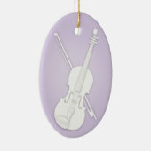 Weiße Violine oder Viola mit Bow Lavender Musical Keramik Ornament (Rechts)