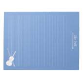 Weiße Violine und Bow Notizblock (Vorderseite)