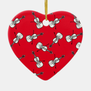 Weiße Violinen Keramik Ornament