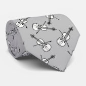 Weiße Violinen Krawatte (Gerollt)