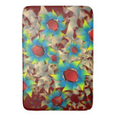 Weiße virtuelle Blume, blaue und gelbe Blütenblätt Badematte (Vorderseite Vertikal)