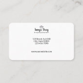 Weiße Visitenkarte mit Aquarell-Grün-Detail (Rückseite)