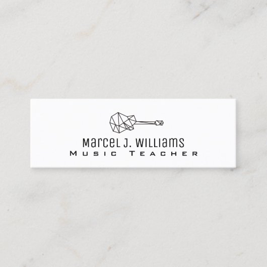 weiße Visitenkarte mit Gitarre (Vorderseite)