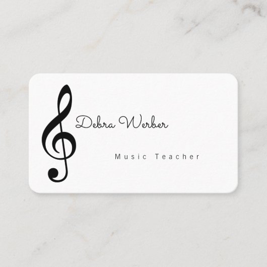 weiße Visitenkarte & Musiknote (Vorderseite)