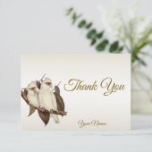 Weiße Vögel Danke Karte (Stehend Vorderseite)