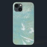 Weiße Vögel fliegen durch den blauen Himmel iPhone 13 Hülle<br><div class="desc">Megan Meagher schuf diesen Druck von weißen Vögeln,  die durch einen blauen Himmel fliegen. Ein friedliches Bild,  das Weiß der Vögel und das Blau des Hintergrunds harmonieren sehr gut. Bestelle noch heute!</div>
