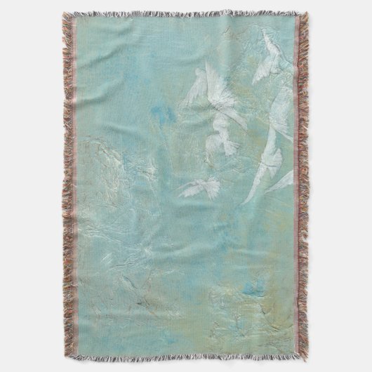 Weiße Vögel fliegen durch den blauen Himmel Decke (Vorderseite Vertikal)