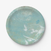Weiße Vögel fliegen durch den blauen Himmel Pappteller (Vorderseite)