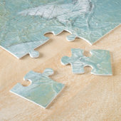 Weiße Vögel fliegen durch den blauen Himmel Puzzle (Seite)