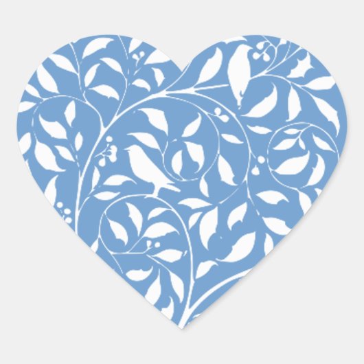 Weiße Vögel im Baum Herz-Aufkleber (Vorderseite)