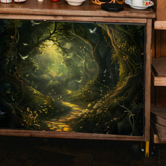 Weiße Vögel im Secret Valley Decoupage Seidenpapier