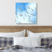 Weiße Vögel in Flight Canvas Print Leinwanddruck (Insitu (Schlafzimmer))