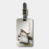 Weiße Vögel Langschnabel Kakadu Name Grüne Blätter Gepäckanhänger (Vorderseite vertikal)