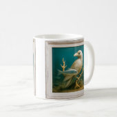 Weiße Vogelstatuette Kaffeetasse (VorderseiteRechts)