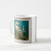 Weiße Vogelstatuette Kaffeetasse (Vorderseite Links)