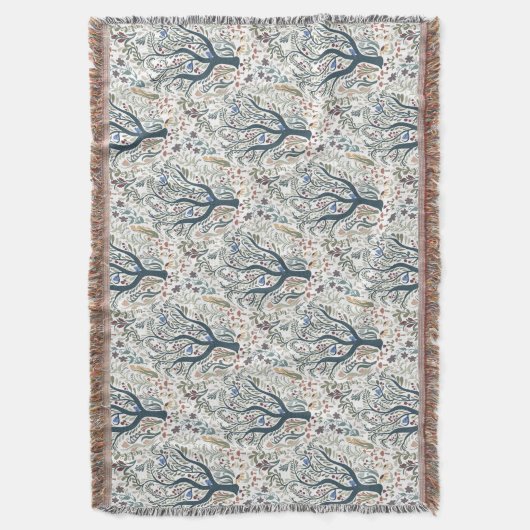 Weiße Volkskunst, Wald Erde Tones Decke (Vorderseite Vertikal)