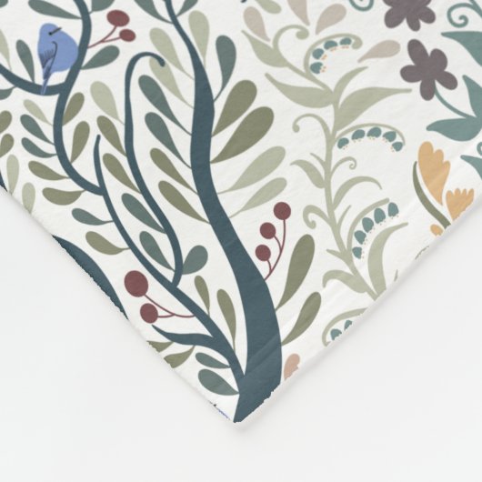 Weiße Volkskunst, Wald Erde Tones Fleecedecke (Ecke)