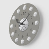 Weiße Volleyball-Atom mit Zahlen Große Uhr (Winkel)