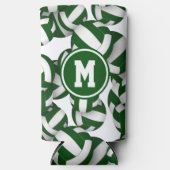 Weiße Volleyball-Muster mit Monogramm des Spielers Selters Dosenkühler (Vorderseite)