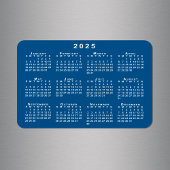 Weiße Vorlage für den Kalender 2025 Blaue Hintergr Magnet