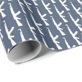 Weiße Waffen AK-47 Sturmgewehre, blaue Jrane Geschenkpapier (Rolleneckpunkt)