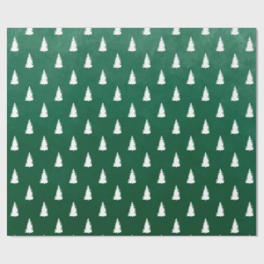 Weiße Wälder Waldspruce Bäume Geschenkpapier (Flach)